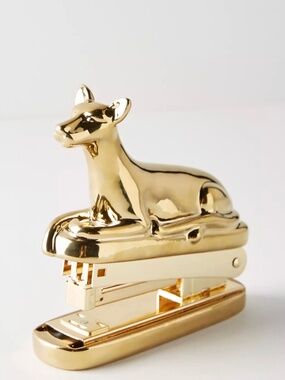 Stapler called "Lioness" by Anthropologie.  Can be a deer or dog.  6" by 6"
